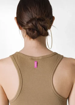 New Abito A Balze Cotone E Lino Marrone Donna Vestiti, Gonne E Tute