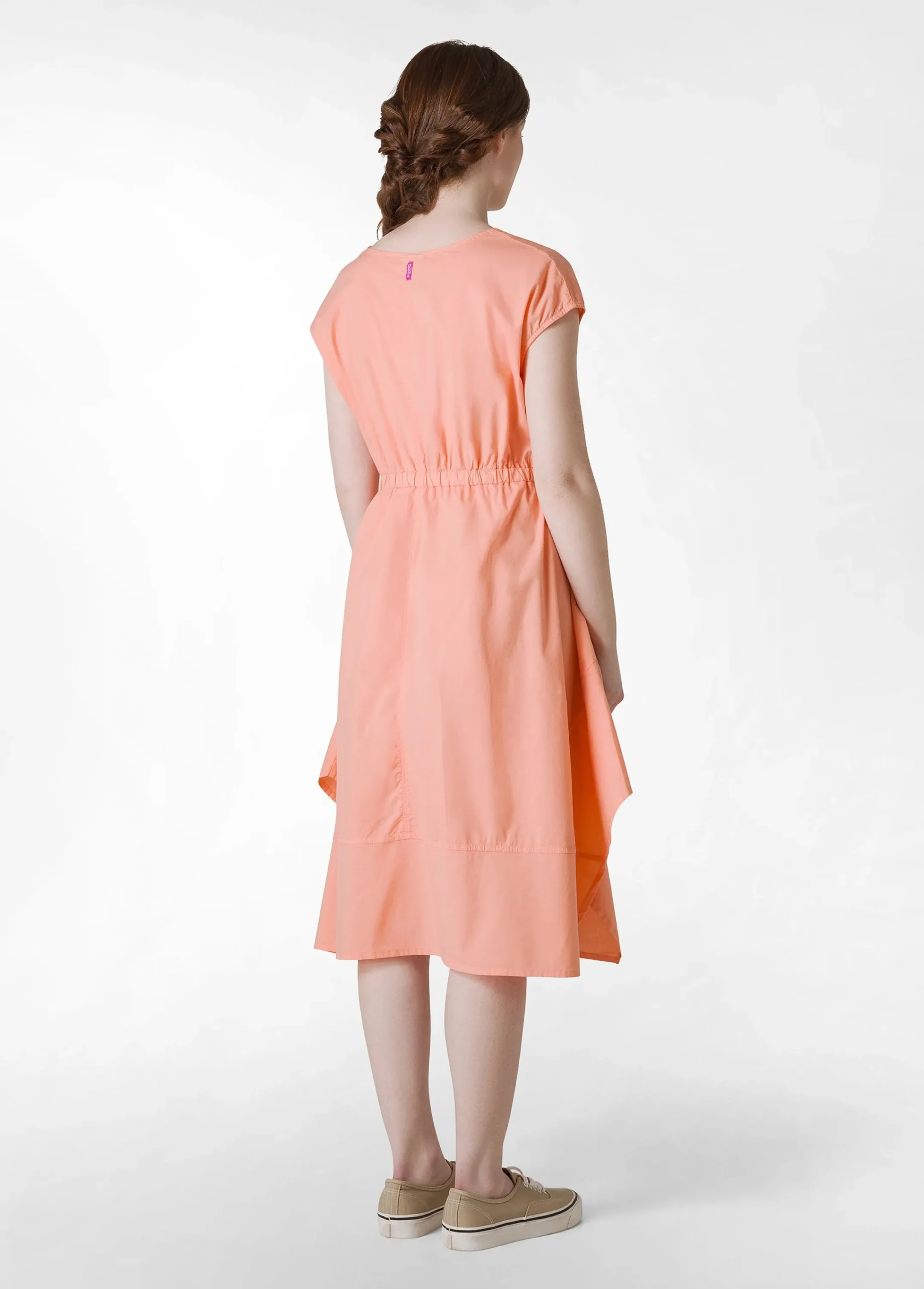 Sale Abito A Ruota In Popeline Arancio Donna Vestiti, Gonne E Tute