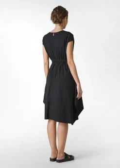 Cheap Abito A Ruota In Popeline Nero Donna Vestiti, Gonne E Tute