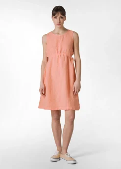 Fashion Abito In Jersey E Lino Arancio Donna Vestiti, Gonne E Tute