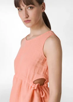 Fashion Abito In Jersey E Lino Arancio Donna Vestiti, Gonne E Tute