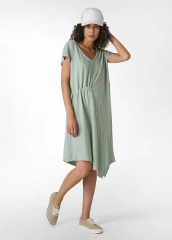 Cheap Abito In Jersey Fiammato Effetto Vintage Verde Donna Vestiti, Gonne E Tute