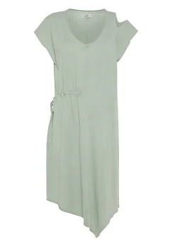 Cheap Abito In Jersey Fiammato Effetto Vintage Verde Donna Vestiti, Gonne E Tute