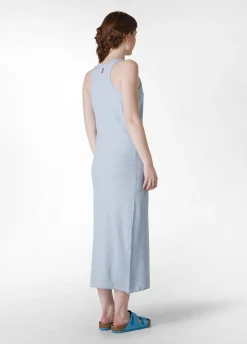 Hot Abito In Maglia Misto Lino Blu Donna Vestiti, Gonne E Tute