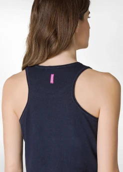Flash Sale Abito In Maglia Misto Lino Blu Donna Vestiti, Gonne E Tute