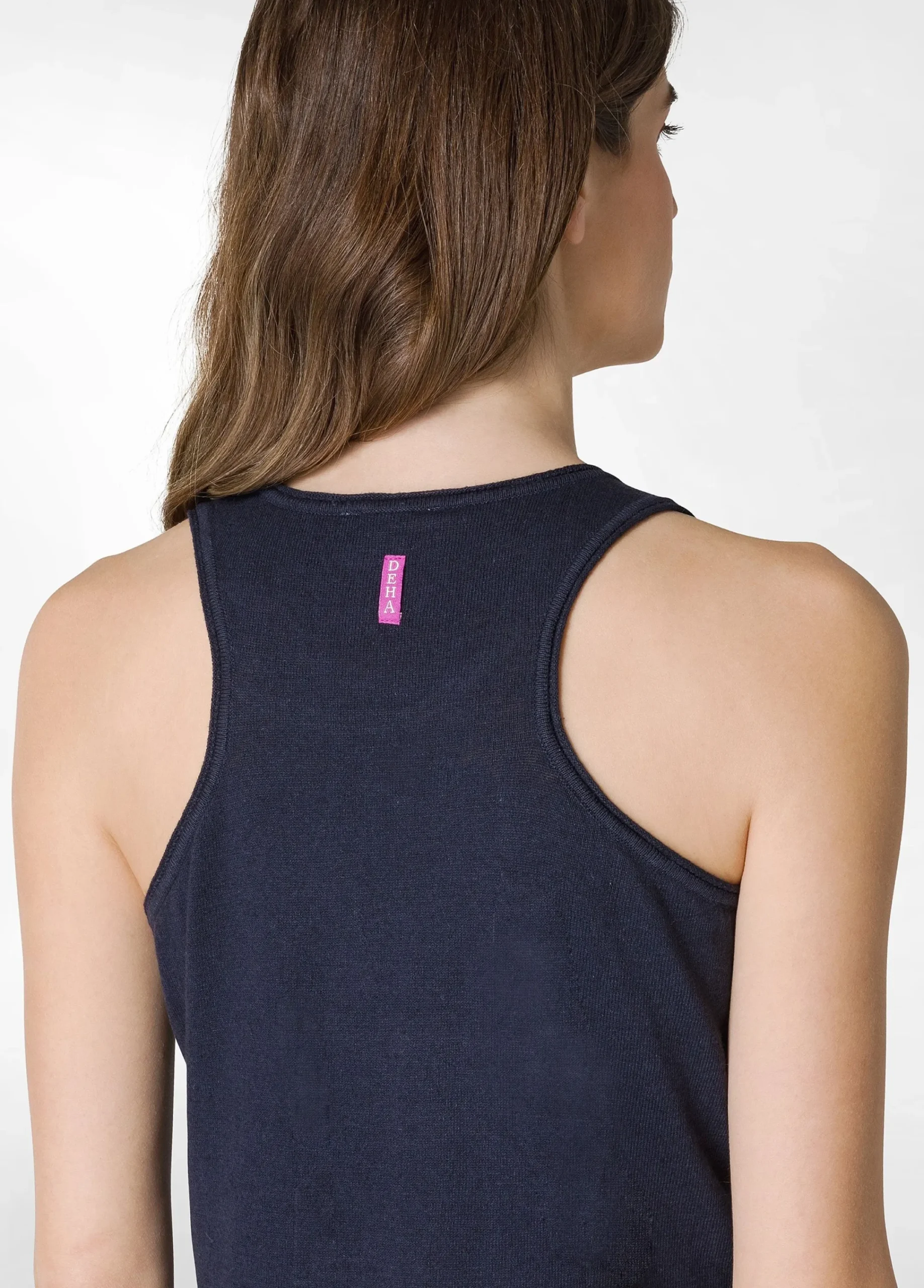 Flash Sale Abito In Maglia Misto Lino Blu Donna Vestiti, Gonne E Tute