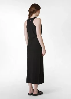 Cheap Abito In Maglia Misto Lino Nero Donna Vestiti, Gonne E Tute