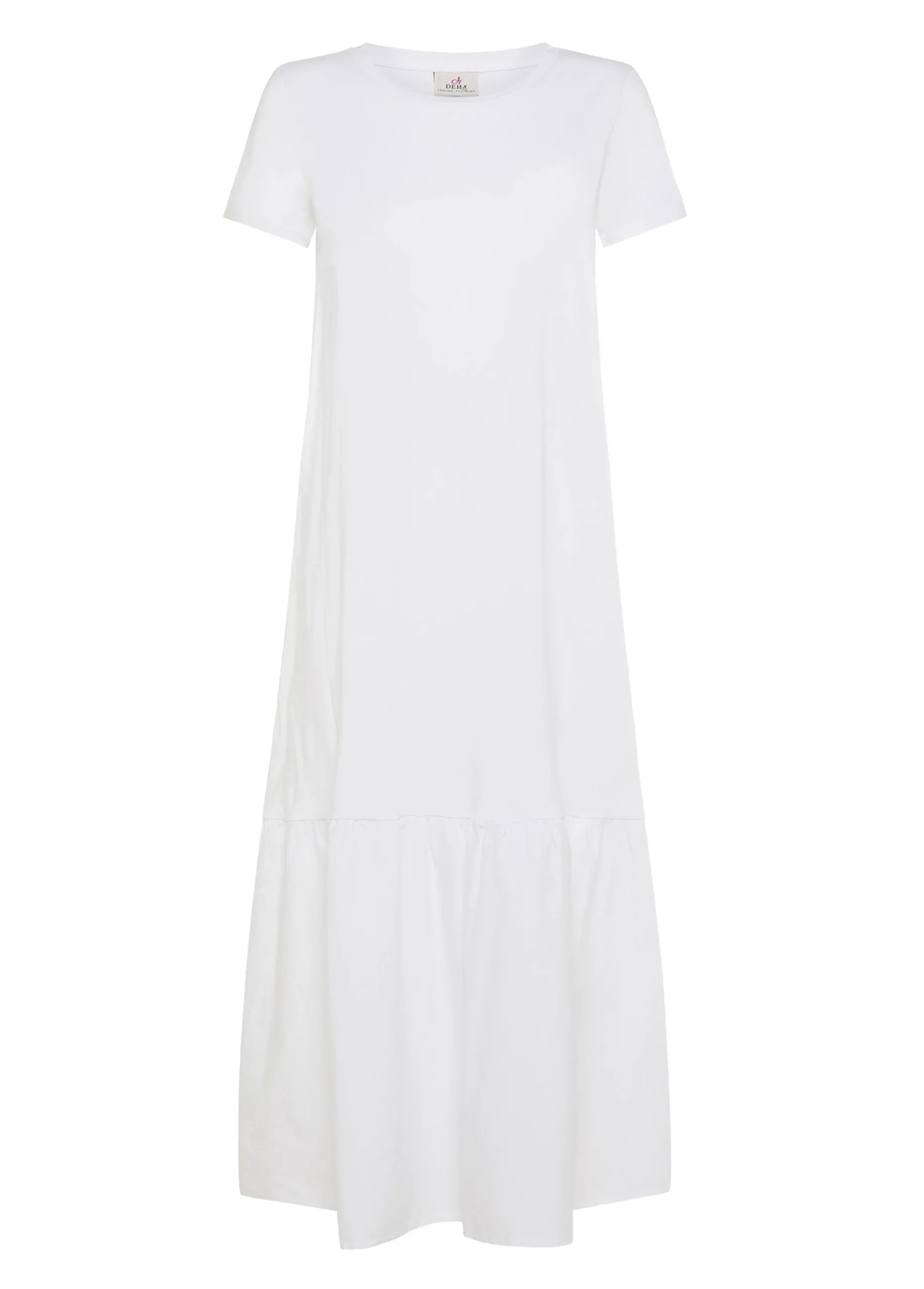 Store Abito Lungo Con Inserto In Popeline Bianco Donna Vestiti, Gonne E Tute