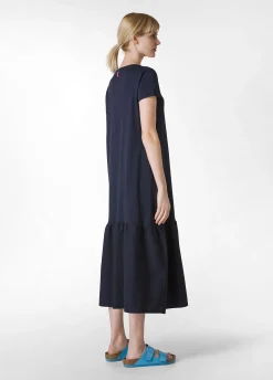 Discount Abito Lungo Con Inserto In Popeline Blu Donna Vestiti, Gonne E Tute
