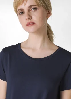 Discount Abito Lungo Con Inserto In Popeline Blu Donna Vestiti, Gonne E Tute