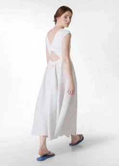 Cheap Abito Lungo Jersey E Lino Blu Donna Vestiti, Gonne E Tute