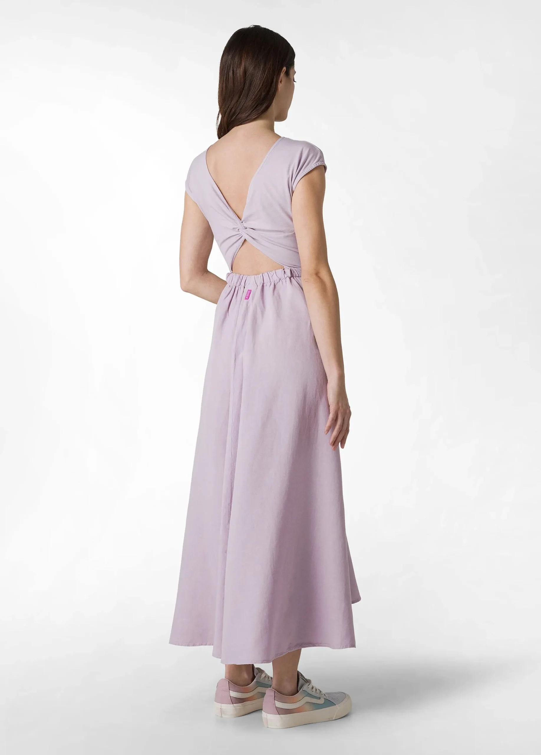 Flash Sale Abito Lungo Jersey E Lino Viola Donna Vestiti, Gonne E Tute