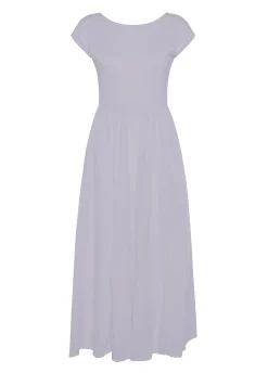 Flash Sale Abito Lungo Jersey E Lino Viola Donna Vestiti, Gonne E Tute