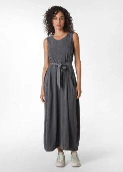Cheap Abito Lungo Marmorizzato Nero Donna Vestiti, Gonne E Tute