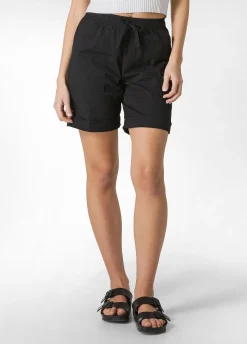 Sale Bermuda In Popeline Con Coulisse Nero Donna Bermuda