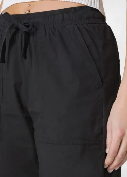 Sale Bermuda In Popeline Con Coulisse Nero Donna Bermuda