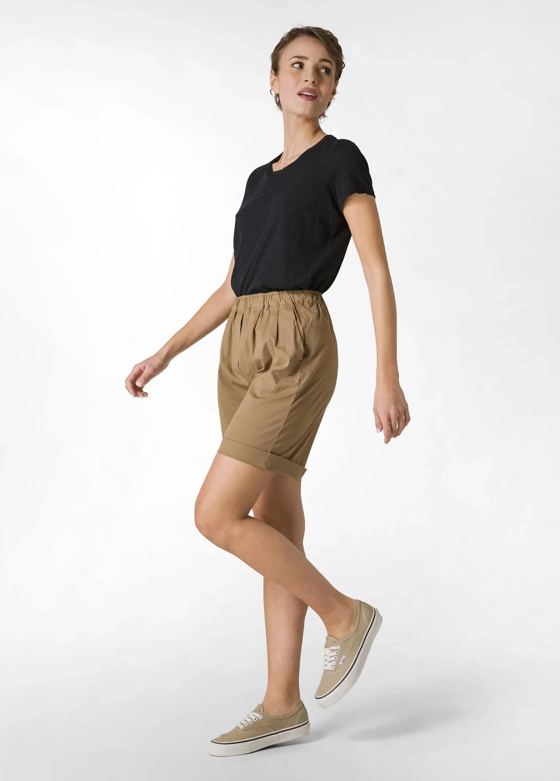 Store Bermuda In Popeline Marrone Donna Bermuda