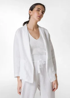 Cheap Blazer In Lino Bianco Donna Giacche E Giubbotti