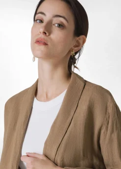 Clearance Blazer In Lino Marrone Donna Giacche E Giubbotti