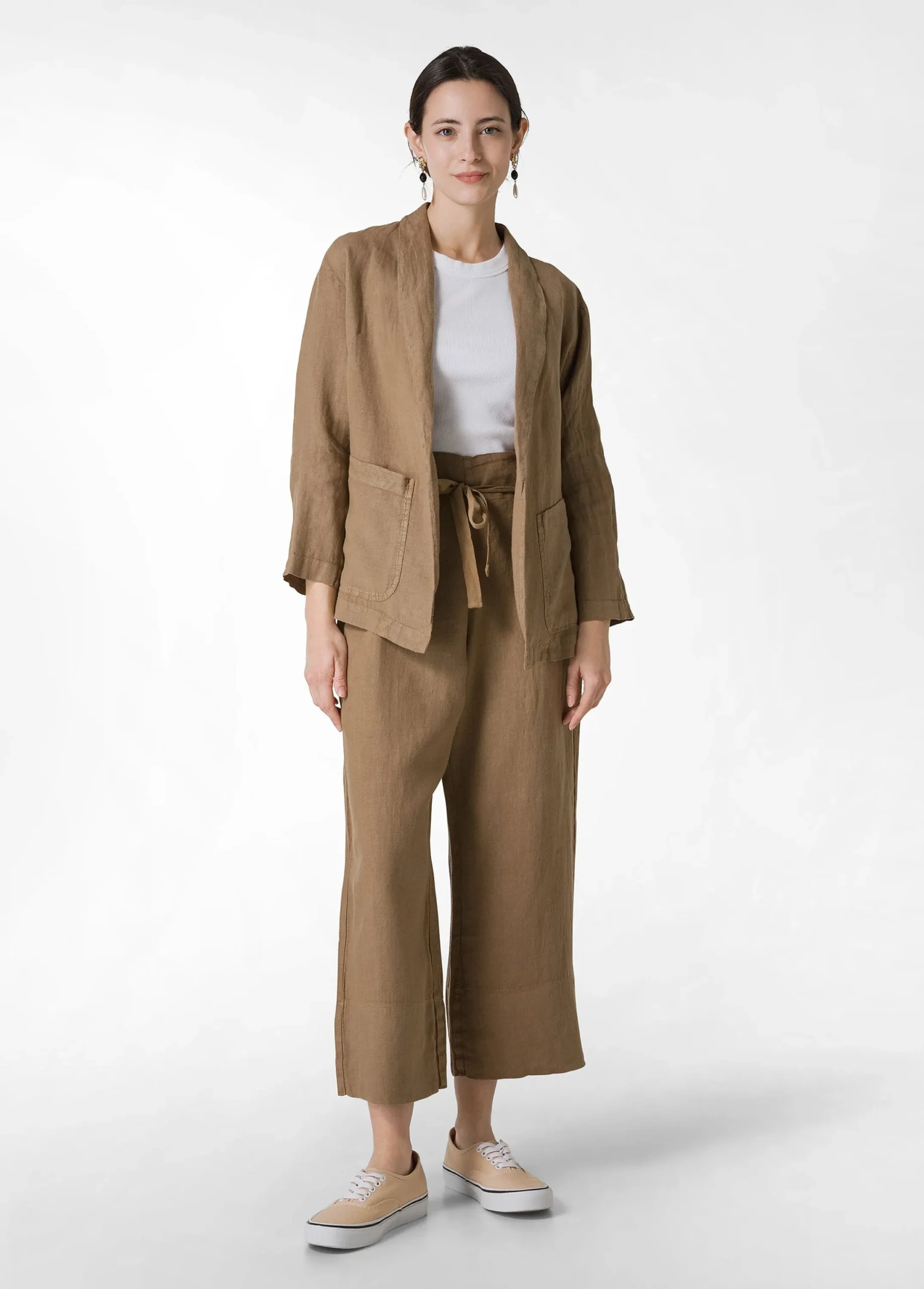 Clearance Blazer In Lino Marrone Donna Giacche E Giubbotti