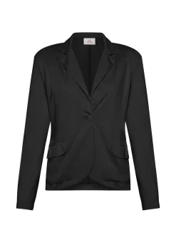 Discount Blazer In Punto Milano Nero Donna Giacche E Giubbotti