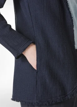 Sale Blazer In Tweed Di Cotone Blu Donna Giacche E Giubbotti