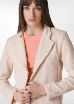 Best Sale Blazer In Tweed Di Cotone Rosa Donna Giacche E Giubbotti