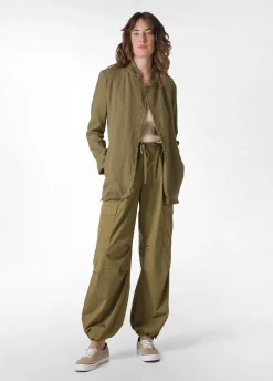 New Blazer In Tweed Di Cotone Verde Donna Giacche E Giubbotti