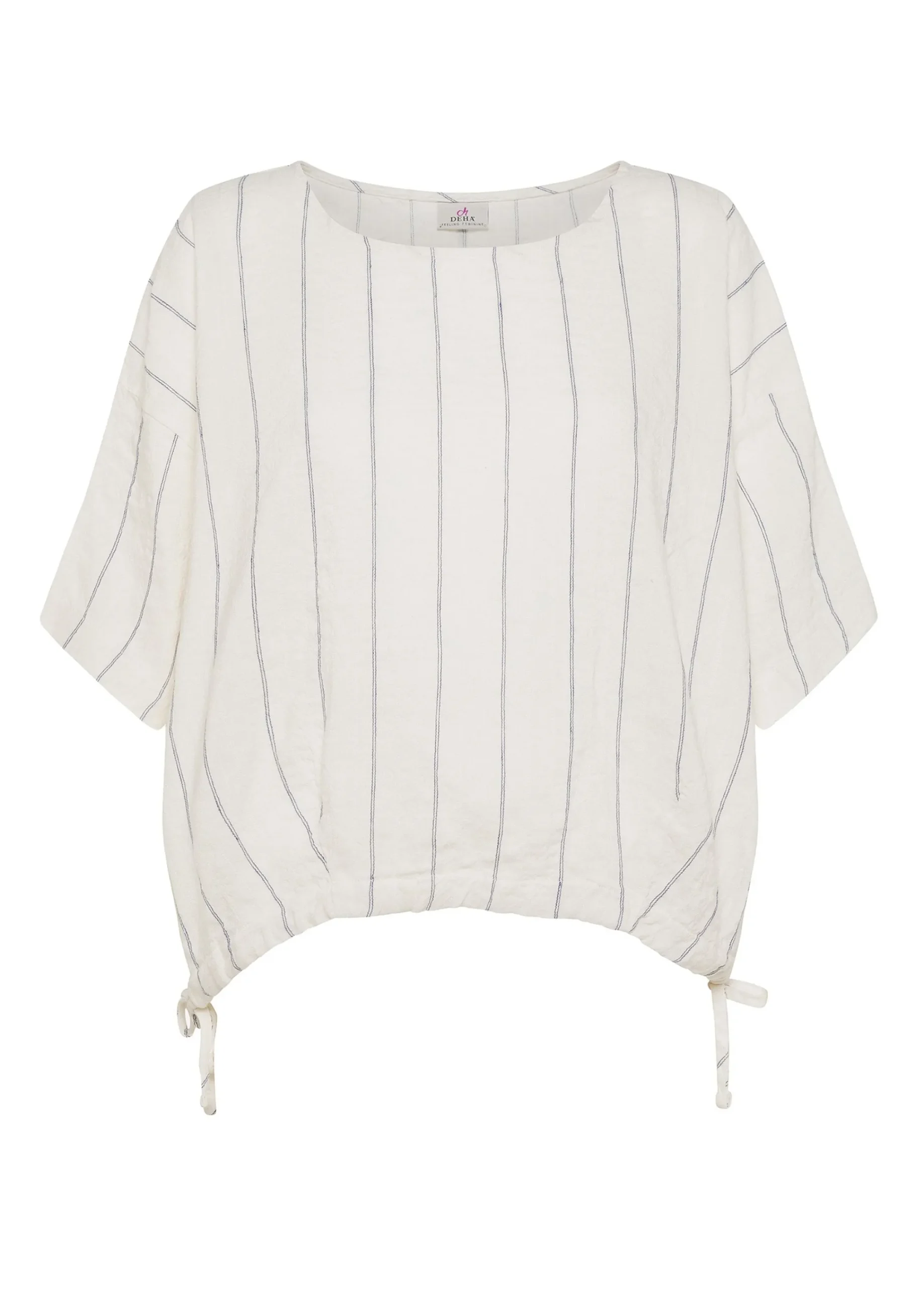 Clearance Blusa In Lino Gessato Bianco Donna Camicie & Bluse