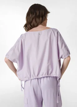 Flash Sale Blusa In Popeline E Raso Viola Donna Camicie & Bluse