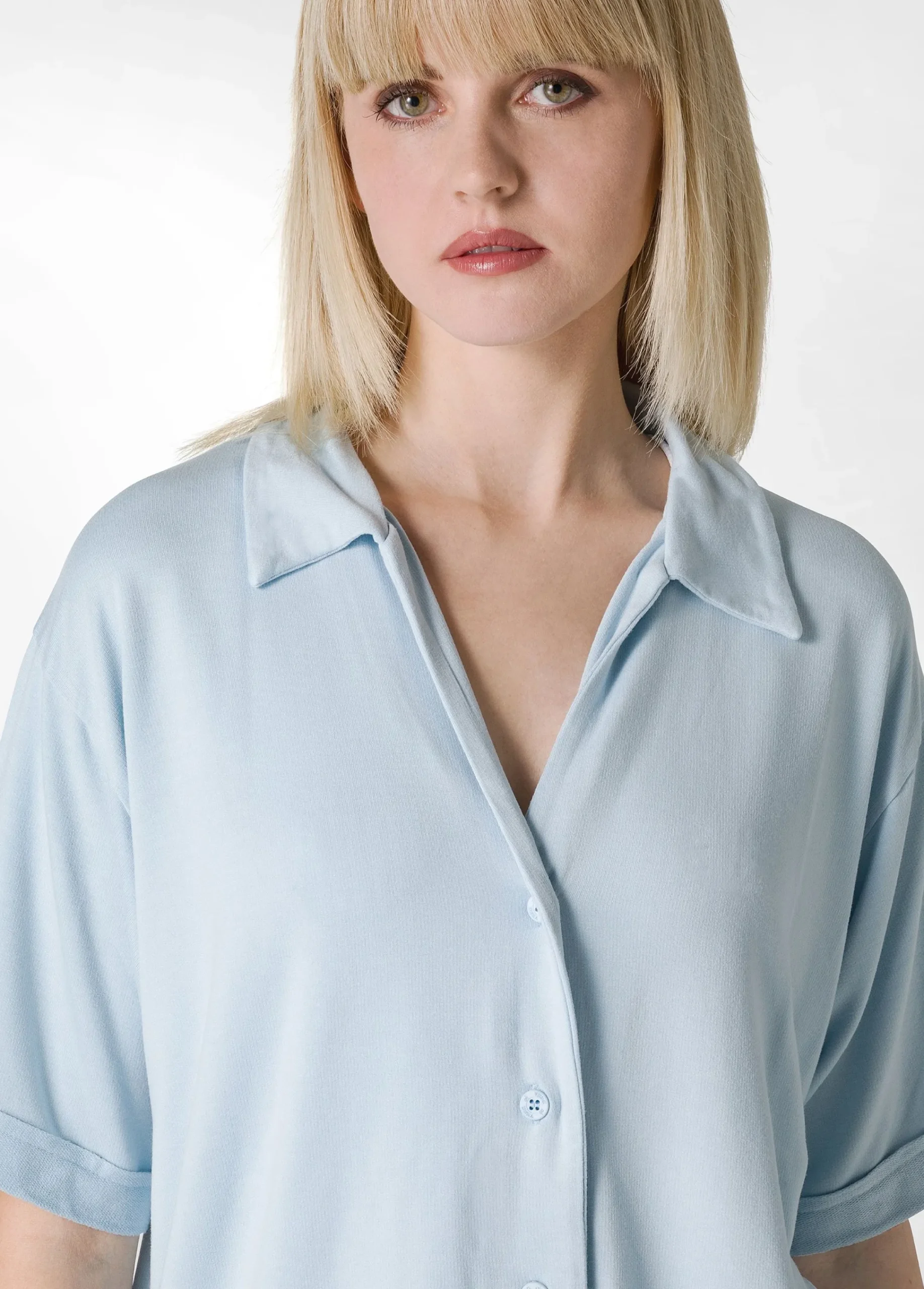 Best Sale Camicia In Felpa Blu Donna Camicie & Bluse