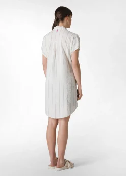 New Camicia In Lino Gessato Bianco Donna Camicie & Bluse