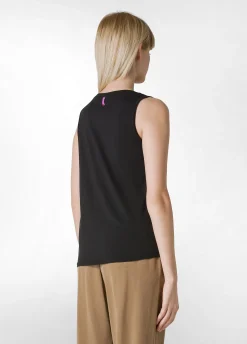 Cheap Canotta Arricciata Nero Donna Top & T-Shirts