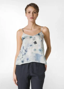 Best Sale Canotta In Raso Allover Blu Donna Top & T-Shirts