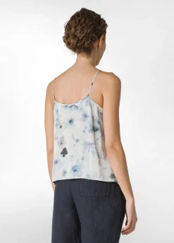 Best Sale Canotta In Raso Allover Blu Donna Top & T-Shirts