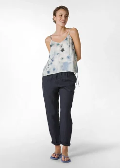 Best Sale Canotta In Raso Allover Blu Donna Top & T-Shirts