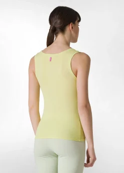 New Canotta Leggera Scollo A V Giallo Donna Top & T-Shirts