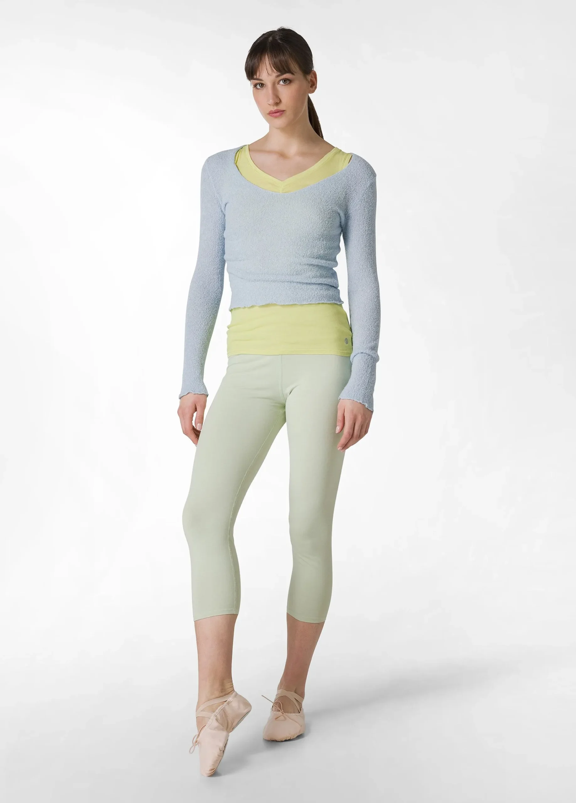 New Canotta Leggera Scollo A V Giallo Donna Top & T-Shirts