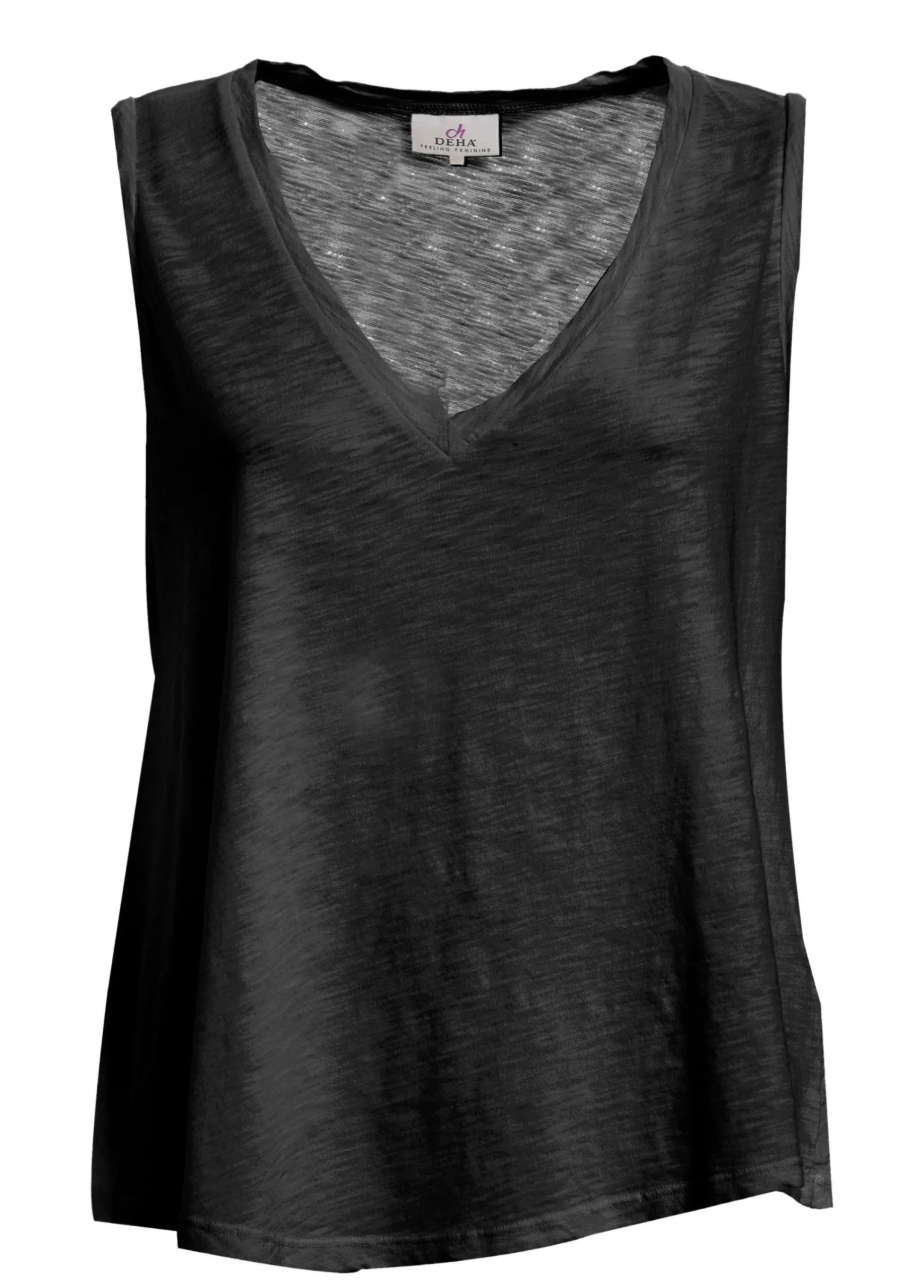 Cheap Canotta Svasata In Jersey Fiammato Nero Donna Top & T-Shirts