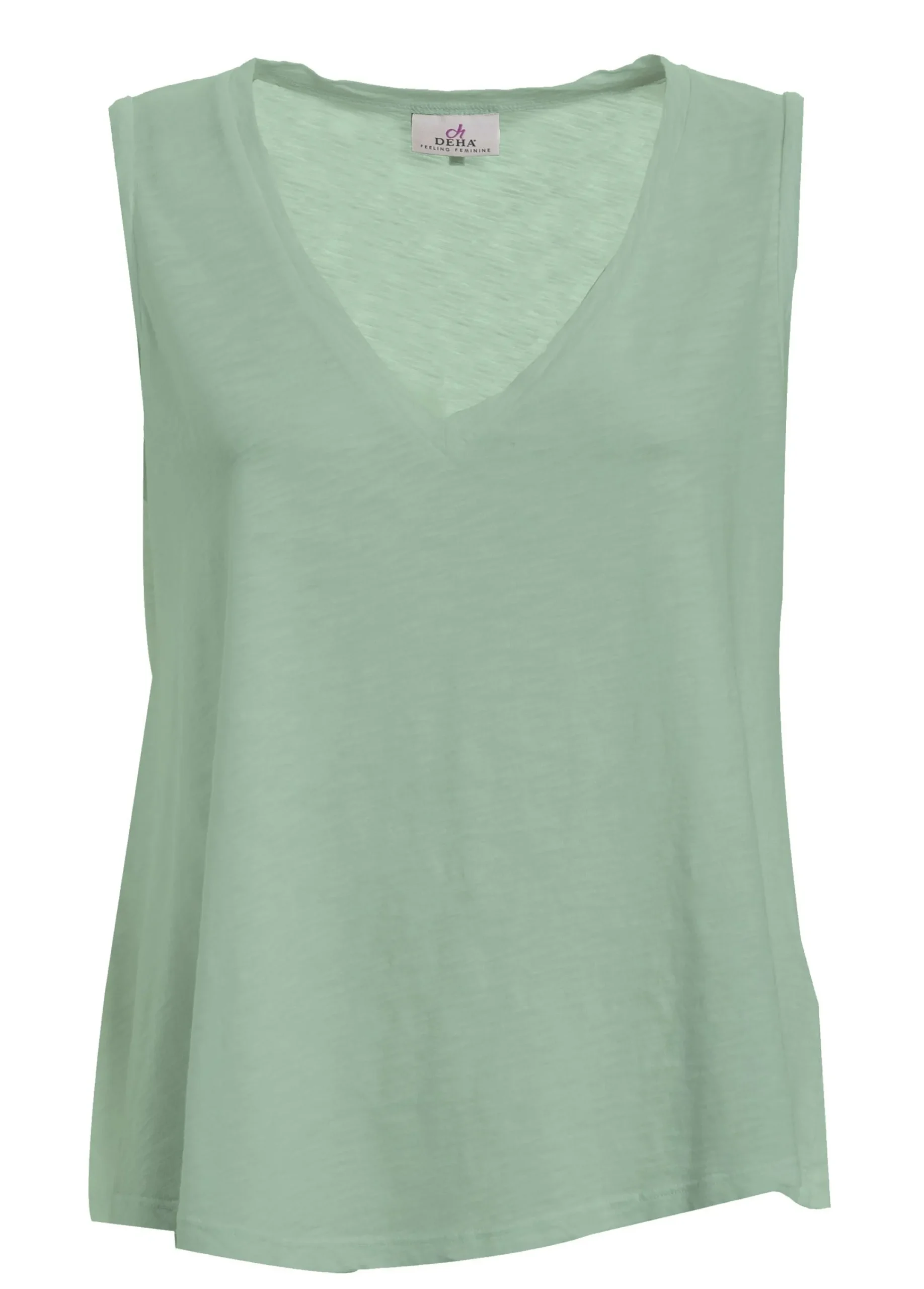 Cheap Canotta Svasata In Jersey Fiammato Verde Donna Top & T-Shirts