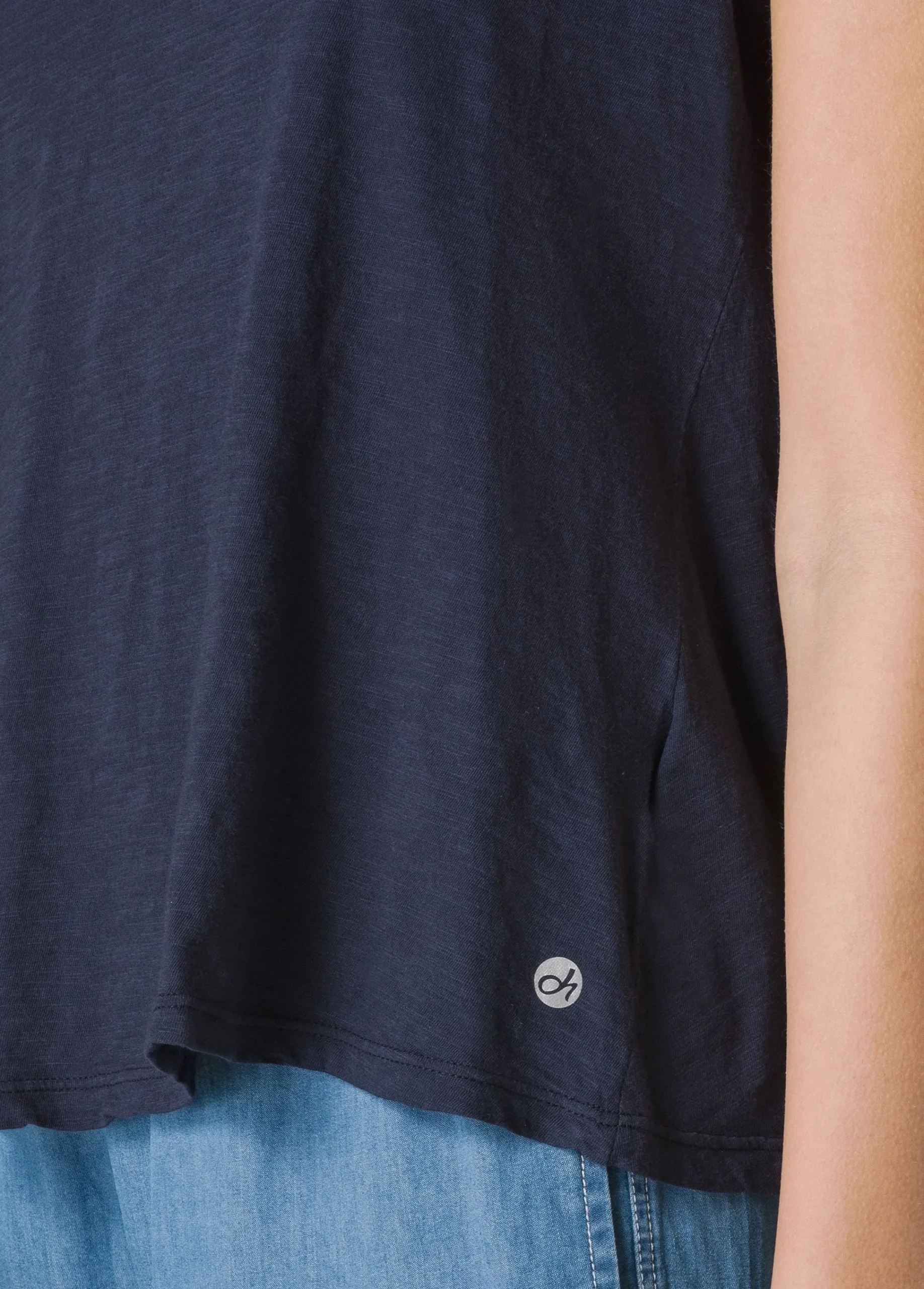 Store Canotta Svasata In Jersey Fiammato Blu Donna Top & T-Shirts