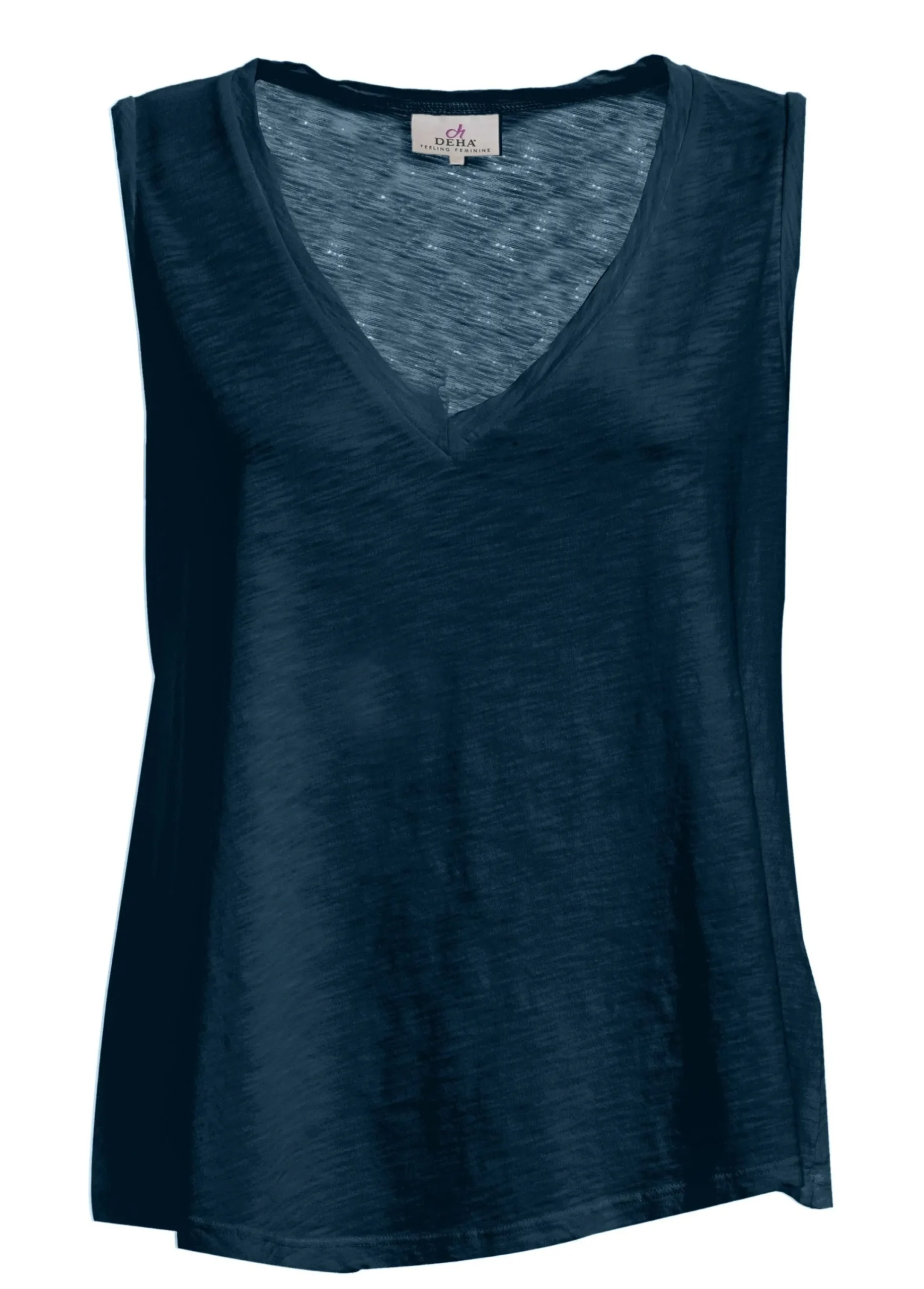 Store Canotta Svasata In Jersey Fiammato Blu Donna Top & T-Shirts