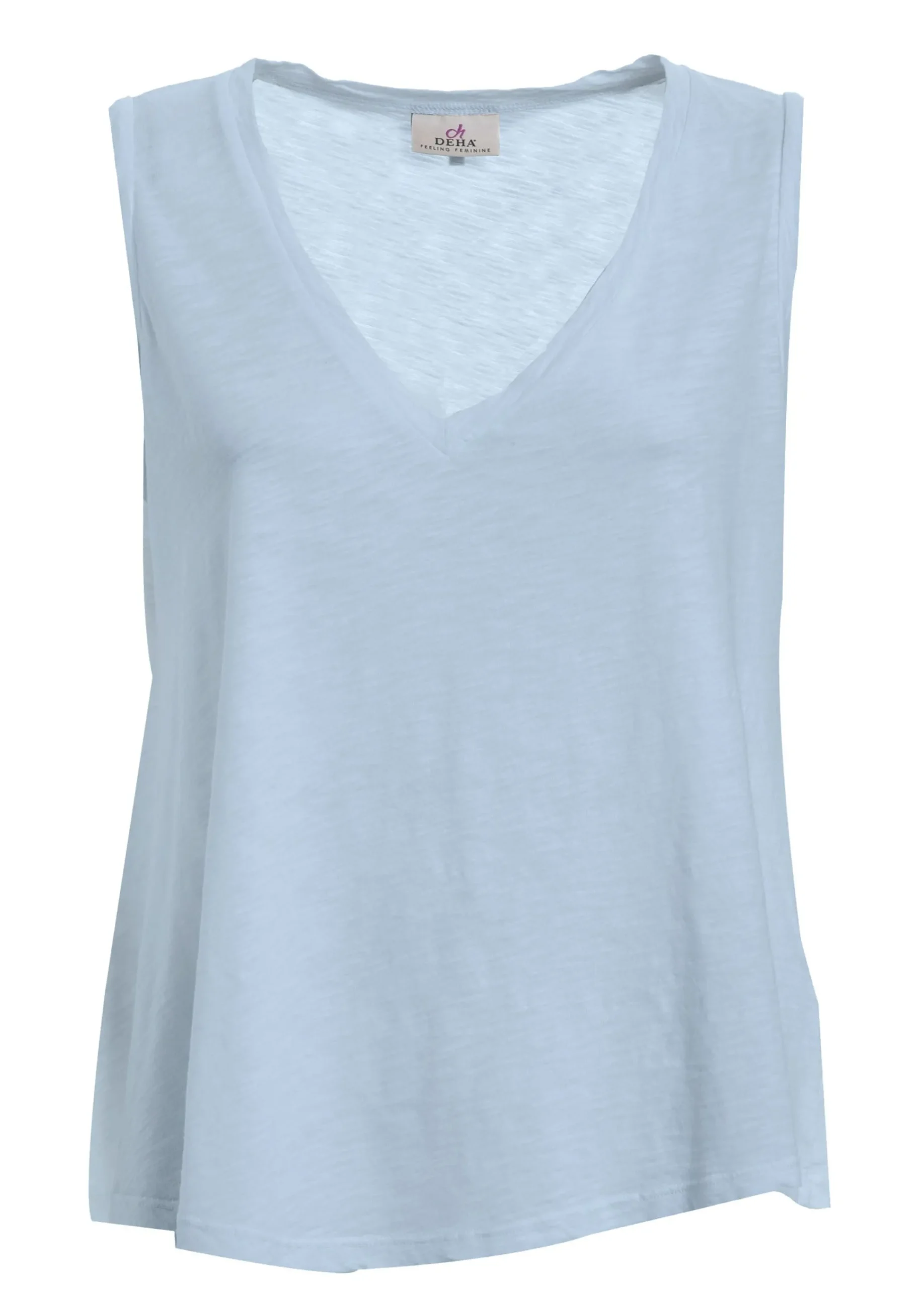Online Canotta Svasata In Jersey Fiammato Blu Donna Top & T-Shirts