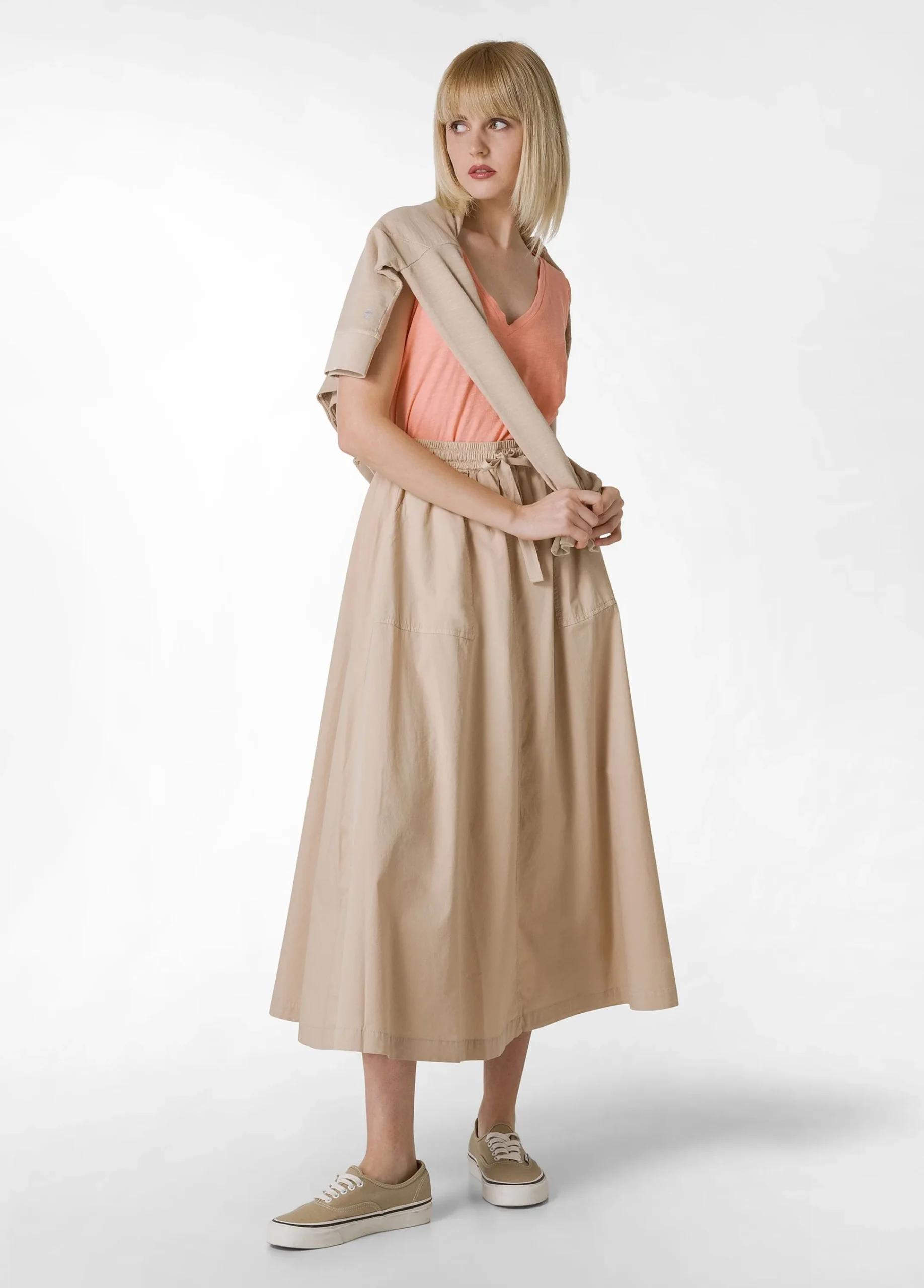 Cheap Canotta Svasata In Jersey Fiammato Arancio Donna Top & T-Shirts