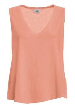 Cheap Canotta Svasata In Jersey Fiammato Arancio Donna Top & T-Shirts