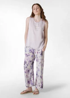 Online Canotta Yoga In Raso Con Grafica Viola Donna Top & T-Shirts