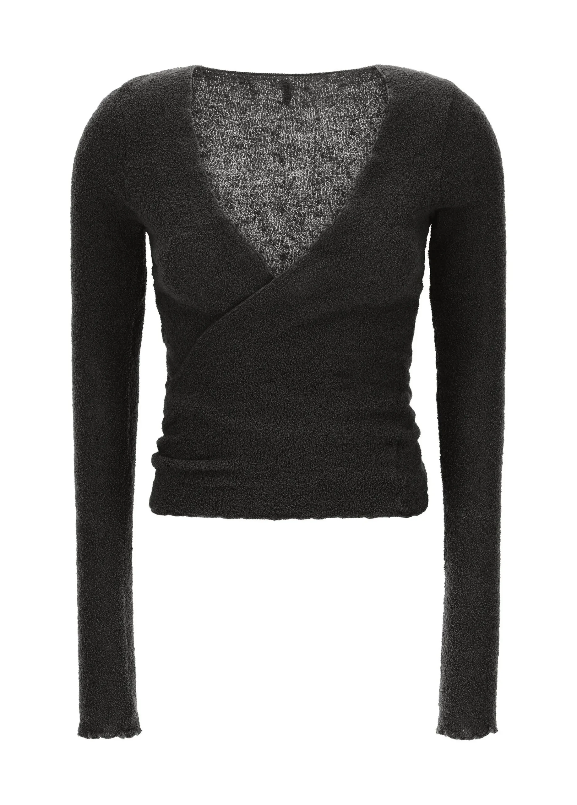 Cheap Cardigan Incrociato In Boucle' Nero Donna Felpe & Maglieria