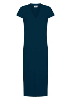 Sale Cardigan In Maglia Misto Lino Lungo Blu Donna Felpe & Maglieria