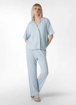 Sale Completo Comfort Di Viscosa Azzurro Donna Comfort Set