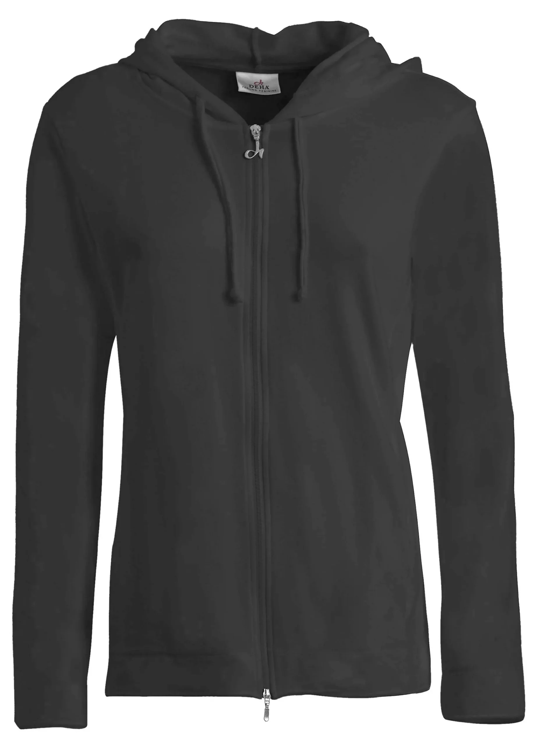 Sale Felpa Core Leggera Con Zip E Cappuccio Nero Donna Felpe & Maglieria